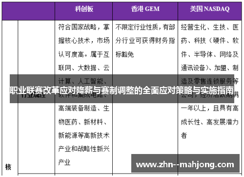 职业联赛改革应对降薪与赛制调整的全面应对策略与实施指南